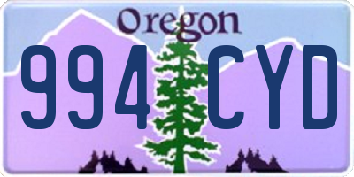 OR license plate 994CYD