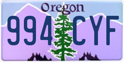 OR license plate 994CYF