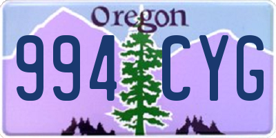OR license plate 994CYG