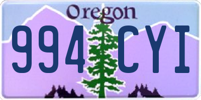 OR license plate 994CYI