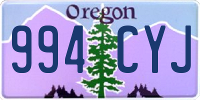 OR license plate 994CYJ