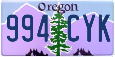 OR license plate 994CYK