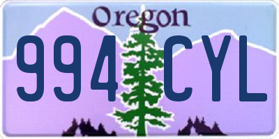 OR license plate 994CYL