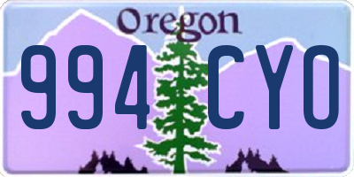 OR license plate 994CYO