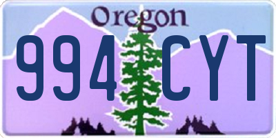 OR license plate 994CYT