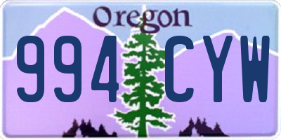 OR license plate 994CYW
