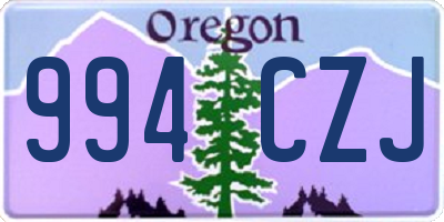 OR license plate 994CZJ