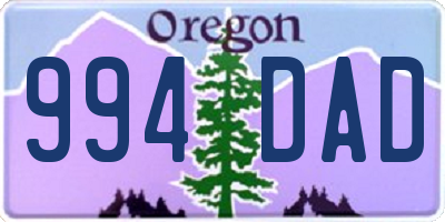 OR license plate 994DAD