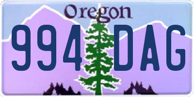 OR license plate 994DAG