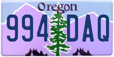 OR license plate 994DAQ