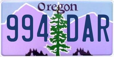 OR license plate 994DAR