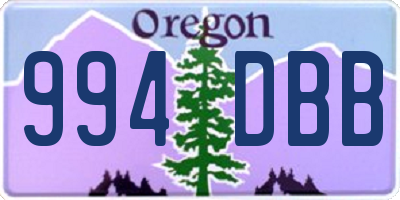 OR license plate 994DBB