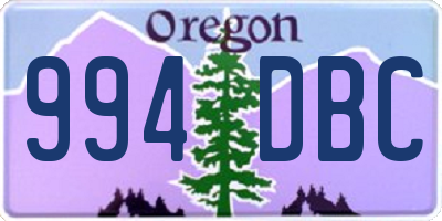 OR license plate 994DBC