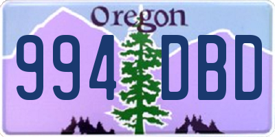 OR license plate 994DBD