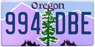 OR license plate 994DBE