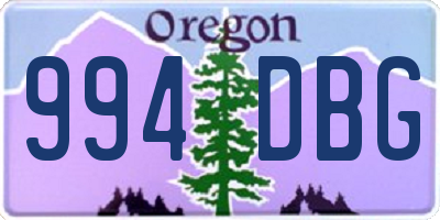 OR license plate 994DBG