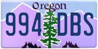 OR license plate 994DBS