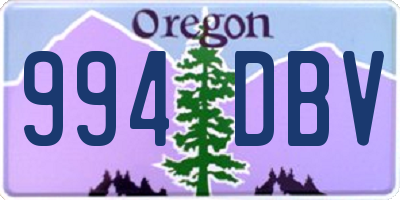OR license plate 994DBV