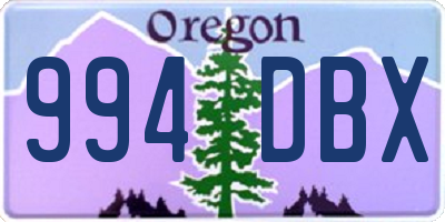 OR license plate 994DBX