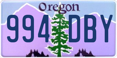 OR license plate 994DBY
