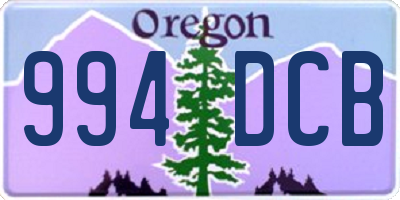 OR license plate 994DCB