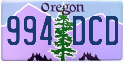 OR license plate 994DCD