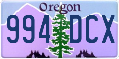 OR license plate 994DCX