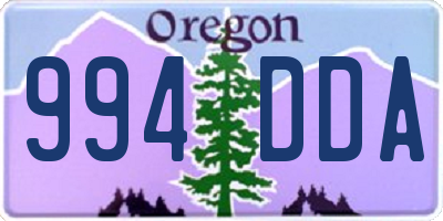 OR license plate 994DDA