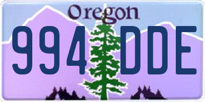 OR license plate 994DDE