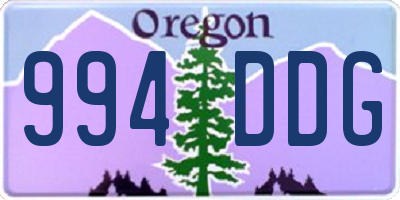 OR license plate 994DDG