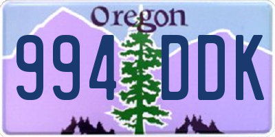 OR license plate 994DDK