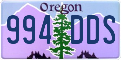 OR license plate 994DDS
