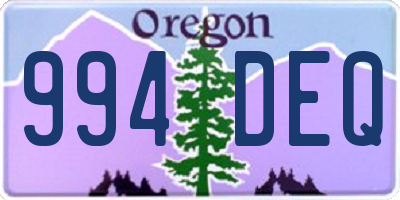 OR license plate 994DEQ
