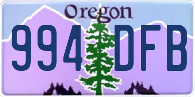 OR license plate 994DFB