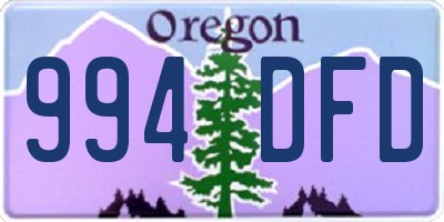 OR license plate 994DFD