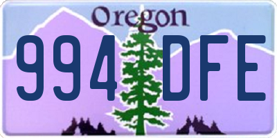 OR license plate 994DFE