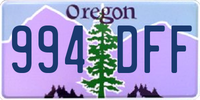 OR license plate 994DFF
