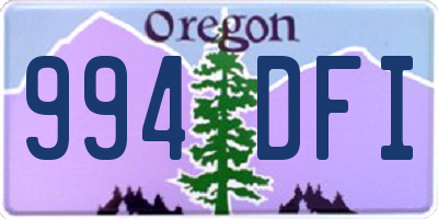 OR license plate 994DFI