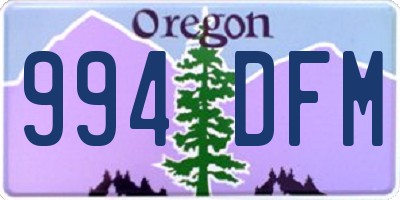 OR license plate 994DFM
