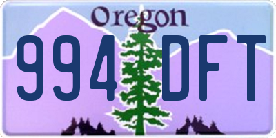 OR license plate 994DFT
