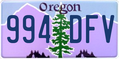 OR license plate 994DFV