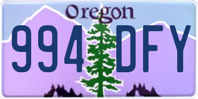 OR license plate 994DFY