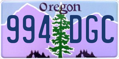 OR license plate 994DGC