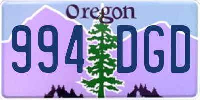 OR license plate 994DGD