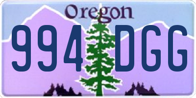 OR license plate 994DGG