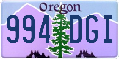 OR license plate 994DGI
