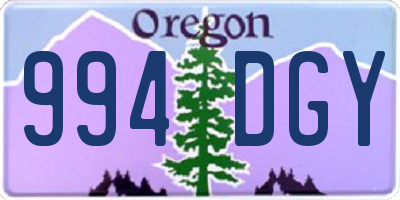 OR license plate 994DGY