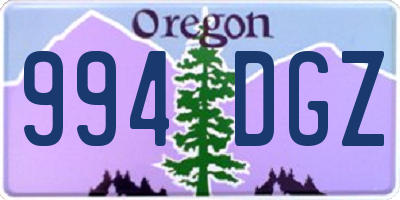 OR license plate 994DGZ