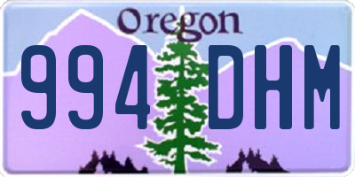 OR license plate 994DHM