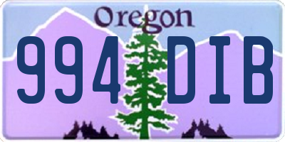 OR license plate 994DIB